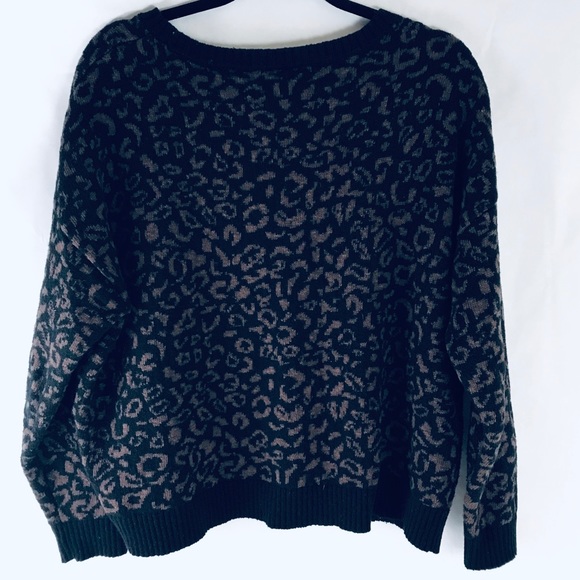 Free People Chic Leopard Print Loose Fit Sweater - Picture 5 of 8